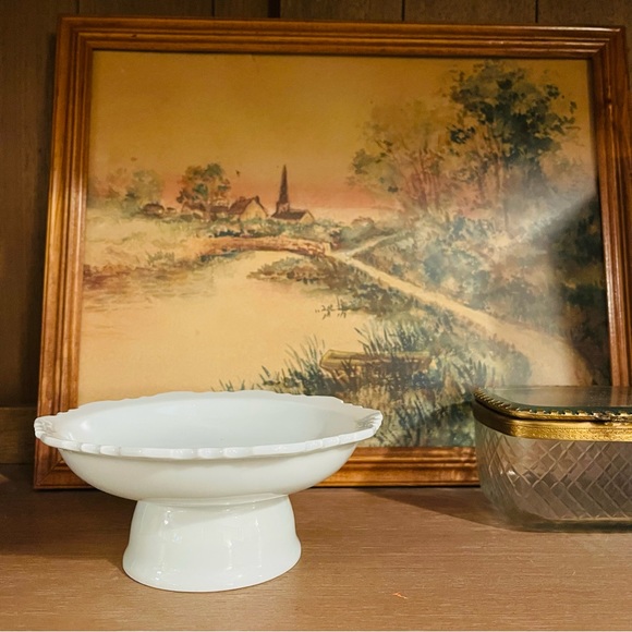 Vintage White Pedestal Candy Dish - Picture 2 of 5